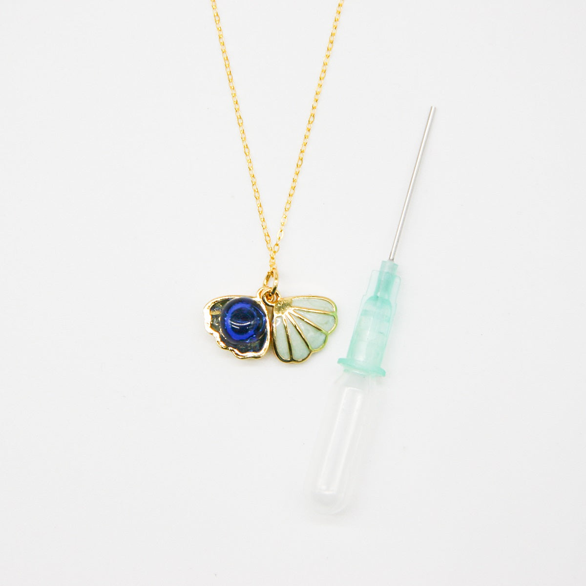 Green Shell Murano Aroma Necklace - Oceanic Depths | Energy & Healing | Diffuse on the go | Sterling Silver Gift-3
