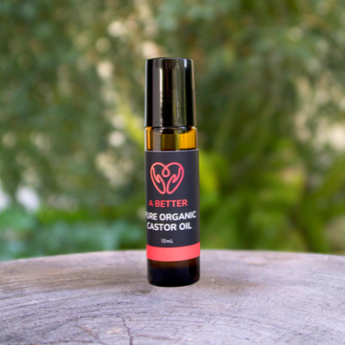 Pure Organic Castor Oil Roll-On 10mL - Amber Glass Bottle Stainless Steel Roller-2