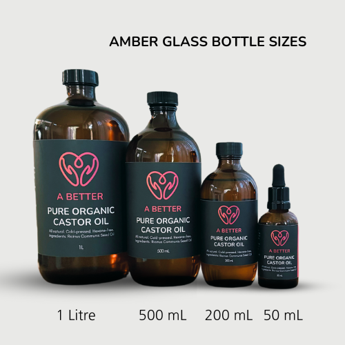 Pure Organic Castor Oil - Amber Glass Bottle-2