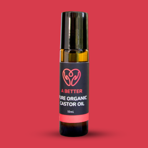 Pure Organic Castor Oil Roll-On 10mL - Amber Glass Bottle Stainless Steel Roller-0