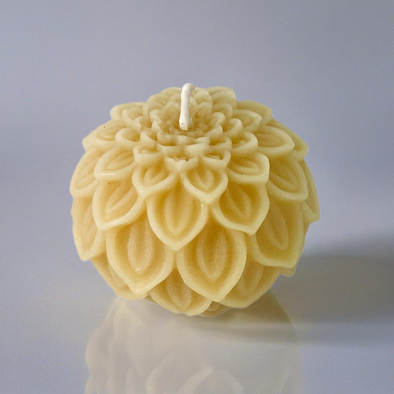 Beeswax Ball Candles | Petal | Dahlia Flower-0